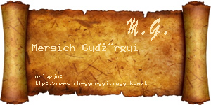 Mersich Györgyi névjegykártya
