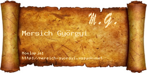 Mersich Györgyi névjegykártya